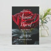 Creëer Uw Eigen Single Red Rose Wedding Kaart (Staand voorkant)
