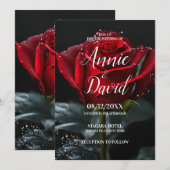 Creëer Uw Eigen Single Red Rose Wedding Kaart (Voorkant / Achterkant)