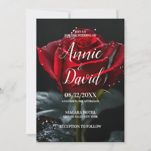 Creëer Uw Eigen Single Red Rose Wedding Kaart