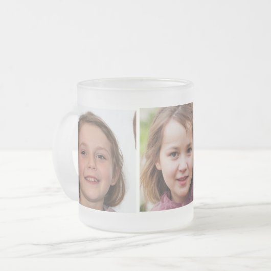 Creëer Uw eigen Sjabloon 3 Foto's Matglas Koffiemok (Voorkant links)