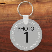 Creëer uw eigen Sjabloon FOTO en witte kleurtekst Sleutelhanger (Voorkant)