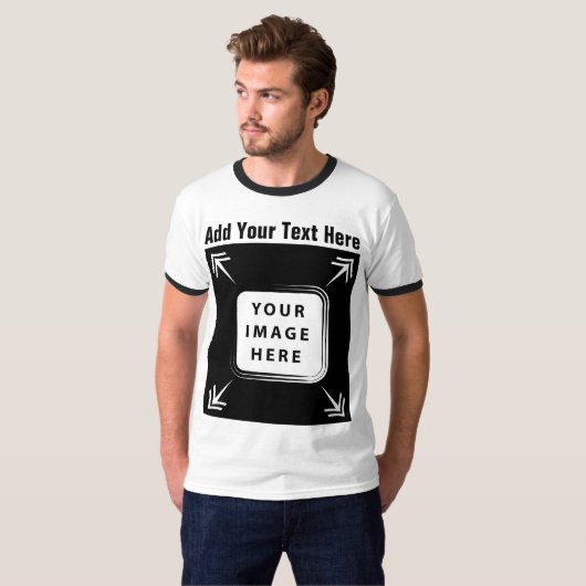 Creëer Uw eigen Sjabloon Voeg uw eigen fototekst t T-shirt (Voorkant volledig)