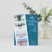 Creëer uw eigen ski vakantie foto Briefkaart (Staand voorkant)
