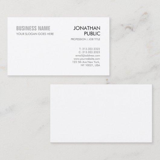 Creëer Uw eigen, slim ontwerp, elegant zakelijk Visitekaartje (Voorkant / Achterkant)