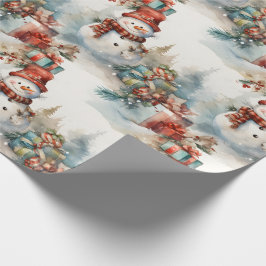Creëer uw eigen sneeuwman geschenken cadeaupapier