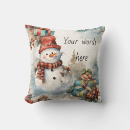 Creëer uw eigen sneeuwman geschenken kussen