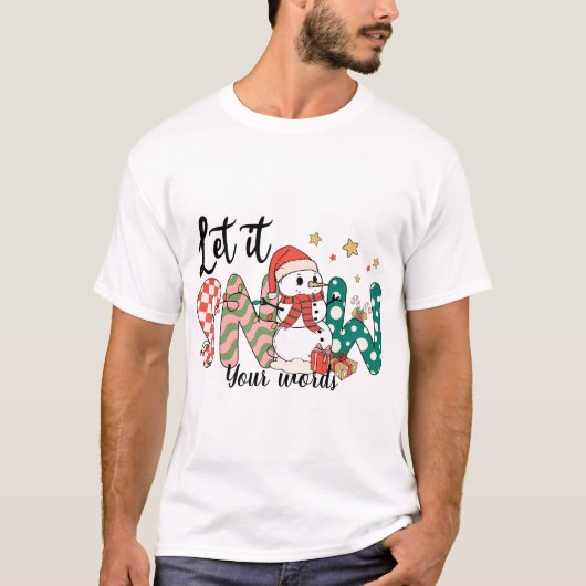 Creëer Uw Eigen Sneeuwman Kerstsneeuw T-shirt (Voorkant)