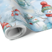 Creëer uw eigen sneeuwpopveld cadeaupapier (Rol Hoek)