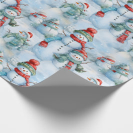 Creëer uw eigen sneeuwpopveld cadeaupapier