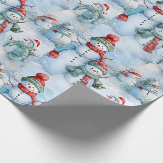 Creëer uw eigen sneeuwpopveld cadeaupapier (Hoek)