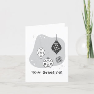 Creëer Uw eigen sneeuwvlokken & kerstballen Feestdagen Kaart