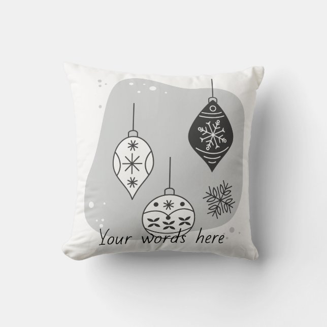 Creëer Uw eigen sneeuwvlokken & kerstballen Kussen (Voorkant)