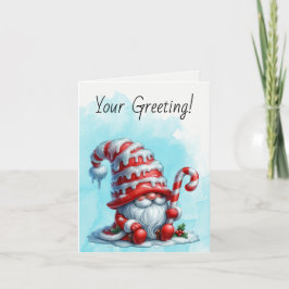 Creëer uw eigen snoepriet kerst gnoom feestdagen kaart