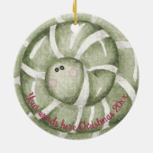 Creëer Uw eigen Spearmint Snoep Worm Christmas Keramisch Ornament (Achterkant)