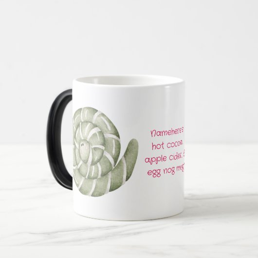 Creëer Uw eigen Spearmint Snoep Worm Christmas Magische Mok (Voorkant links)