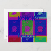 Creëer Uw eigen speciale Santa HoHoho Pop Art Briefkaart (Voorkant / Achterkant)