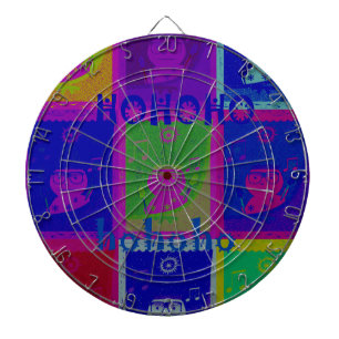 Creëer Uw eigen speciale Santa HoHoho Pop Art Dartbord