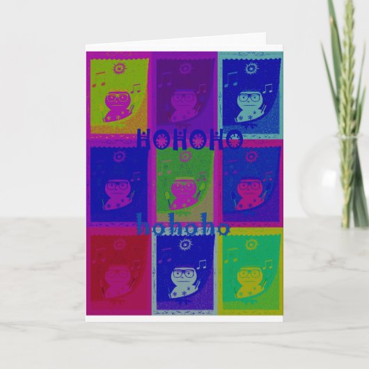 Creëer Uw eigen speciale Santa HoHoho Pop Art Feestdagen Kaart (Voorkant)