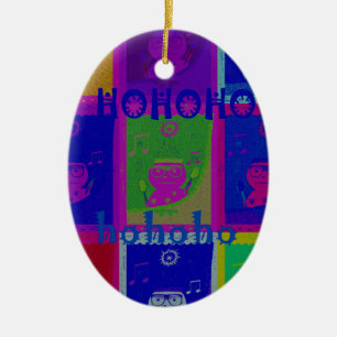 Creëer Uw eigen speciale Santa HoHoho Pop Art Keramisch Ornament