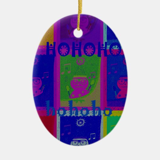 Creëer Uw eigen speciale Santa HoHoho Pop Art Keramisch Ornament (Voorkant)