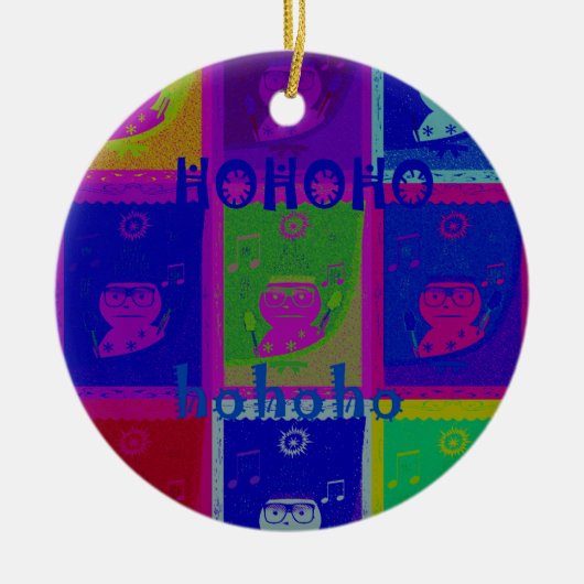 Creëer Uw eigen speciale Santa HoHoho Pop Art Keramisch Ornament (Voorkant)