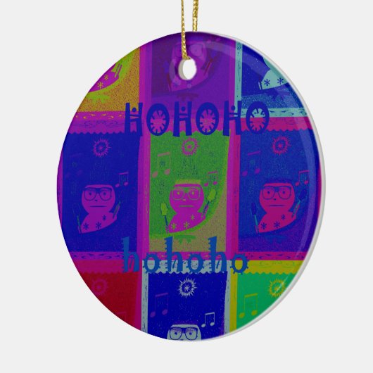 Creëer Uw eigen speciale Santa HoHoho Pop Art Keramisch Ornament (Links)