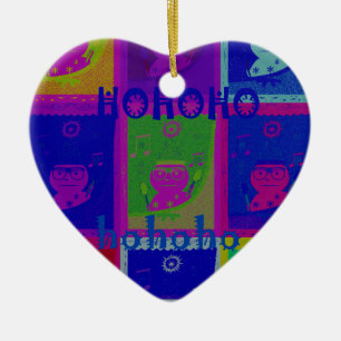 Creëer Uw eigen speciale Santa HoHoho Pop Art Keramisch Ornament