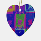 Creëer Uw eigen speciale Santa HoHoho Pop Art Keramisch Ornament (Links)