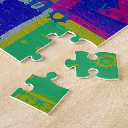 Creëer Uw eigen speciale Santa HoHoho Pop Art Legpuzzel (Zijkant)