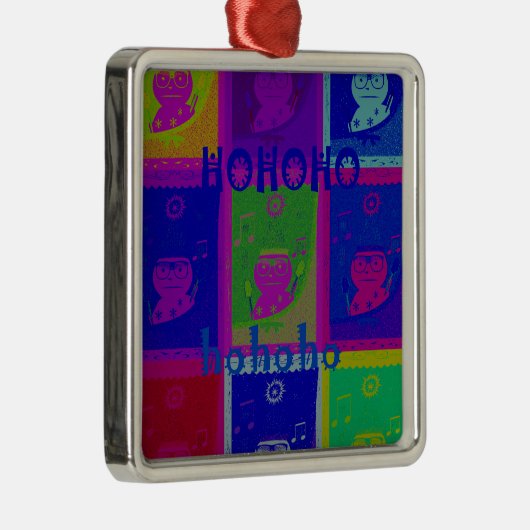 Creëer Uw eigen speciale Santa HoHoho Pop Art Metalen Ornament (Rechts)