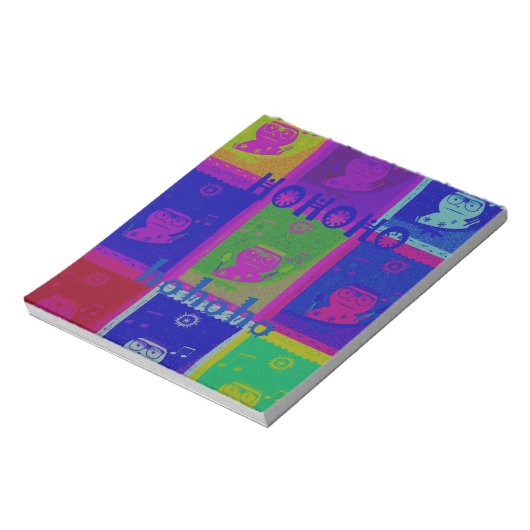 Creëer Uw eigen speciale Santa HoHoho Pop Art Notitieblok (Linkerzijde)