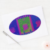 Creëer Uw eigen speciale Santa HoHoho Pop Art Ovale Sticker (Envelop)