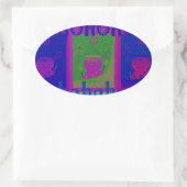 Creëer Uw eigen speciale Santa HoHoho Pop Art Ovale Sticker (Tas)