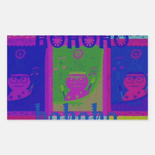 Creëer Uw eigen speciale Santa HoHoho Pop Art Rechthoekige Sticker (Voorkant)