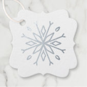 Creëer uw eigen Spindly Silver Foil sneeuwvlok Bedankjes Labels (Voorkant)