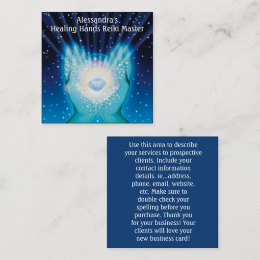 Creëer Uw eigen Spirituele hellingbanen Vierkante Visitekaartje (Voorkant / Achterkant)