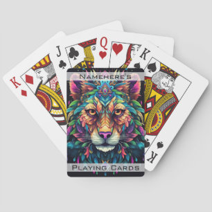 Creëer Uw eigen Spirituele Tribal Wolf Totem Dier Pokerkaarten