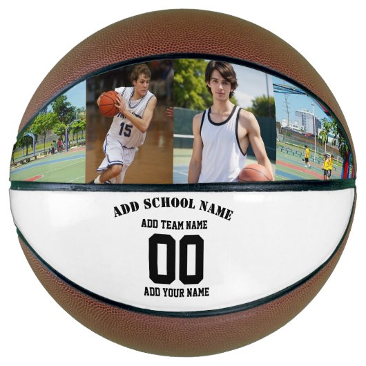 Creëer uw eigen sport jersey naam nummer foto basketbal (Voorkant)