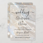 Creëer uw eigen sprankelende ivoren witte bruiloft kaart (Voorkant / Achterkant)