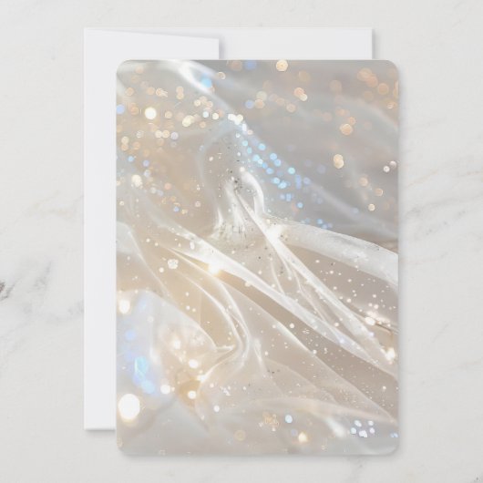 Creëer uw eigen sprankelende ivoren witte bruiloft kaart (Achterkant)