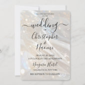 Creëer uw eigen sprankelende ivoren witte bruiloft kaart (Voorkant)