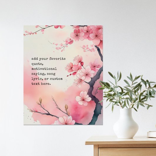 Creëer Uw eigen Spring Cherry Blossom Custom Quote Poster