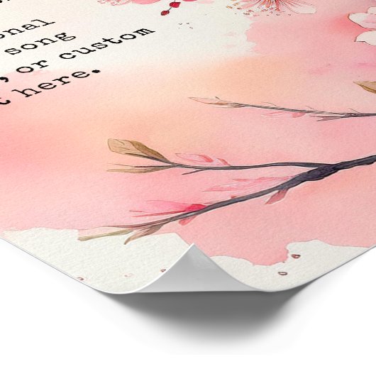 Creëer Uw eigen Spring Cherry Blossom Custom Quote Poster (Hoek)