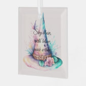 Creëer uw eigen Spring Rainbow Floral Witch Pet Glas Ornament (Voorkant links)