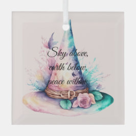 Creëer uw eigen Spring Rainbow Floral Witch Pet Glas Ornament