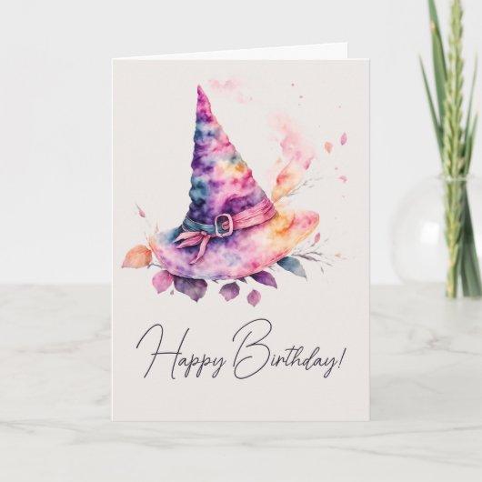 Creëer Uw eigen Spring Rainbow Witch Pet Bladeren Feestdagen Kaart (Voorkant)