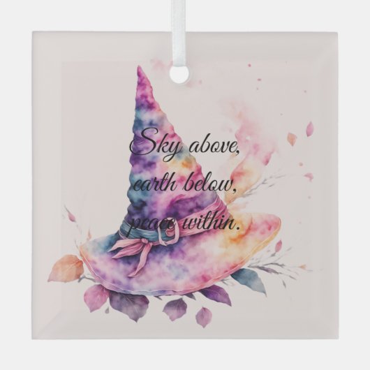 Creëer Uw eigen Spring Rainbow Witch Pet Bladeren Glas Ornament (Voorkant)