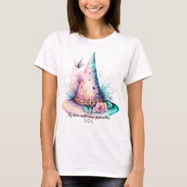 Creëer Uw eigen Spring Rainbow Witch Pet Bloemen T-shirt