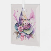 Creëer Uw eigen Spring Rainbow Witch Pet Roos Glas Ornament (Voorkant links)