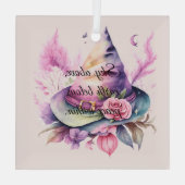 Creëer Uw eigen Spring Rainbow Witch Pet Roos Glas Ornament (Achterkant)